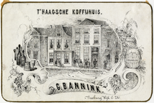 202896 Gezicht op 't Haagsche Koffiehuis van G. Bannink (Vredenburg C 730) te Utrecht.N.B. Het adres Vredenburg C 730 ...